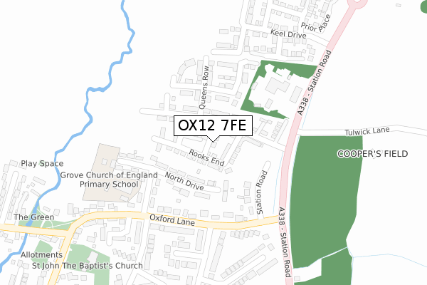 OX12 7FE map - large scale - OS Open Zoomstack (Ordnance Survey)