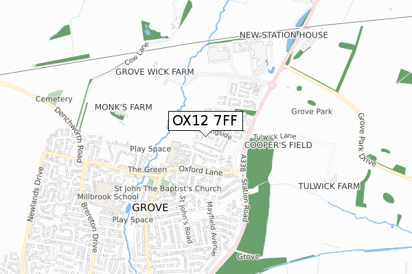 OX12 7FF map - small scale - OS Open Zoomstack (Ordnance Survey)