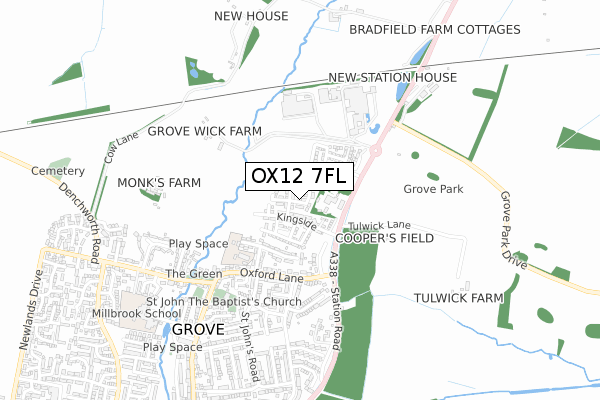 OX12 7FL map - small scale - OS Open Zoomstack (Ordnance Survey)