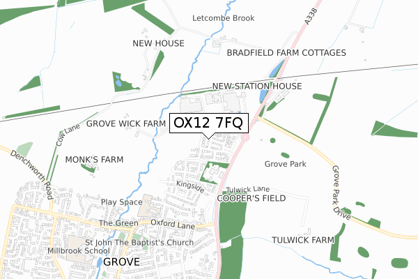 OX12 7FQ map - small scale - OS Open Zoomstack (Ordnance Survey)