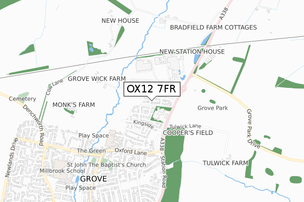 OX12 7FR map - small scale - OS Open Zoomstack (Ordnance Survey)