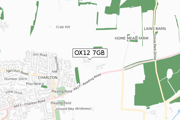 OX12 7GB map - small scale - OS Open Zoomstack (Ordnance Survey)