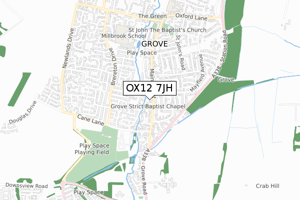 OX12 7JH map - small scale - OS Open Zoomstack (Ordnance Survey)