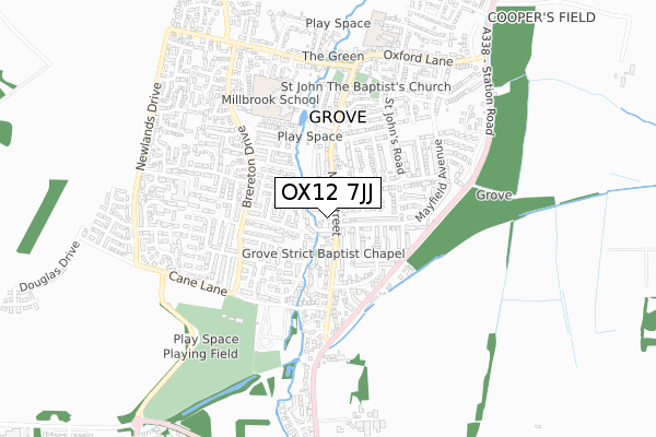 OX12 7JJ map - small scale - OS Open Zoomstack (Ordnance Survey)