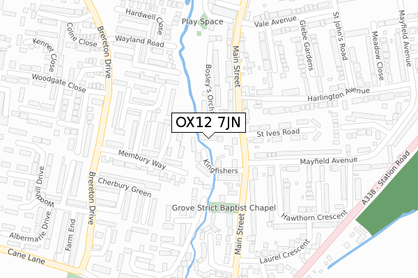 OX12 7JN map - large scale - OS Open Zoomstack (Ordnance Survey)