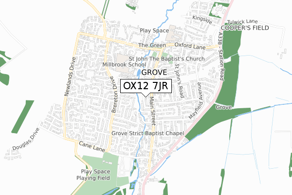 OX12 7JR map - small scale - OS Open Zoomstack (Ordnance Survey) OX12 7JR map - small scale - OS Open Zoomstack (Ordnance Survey)
