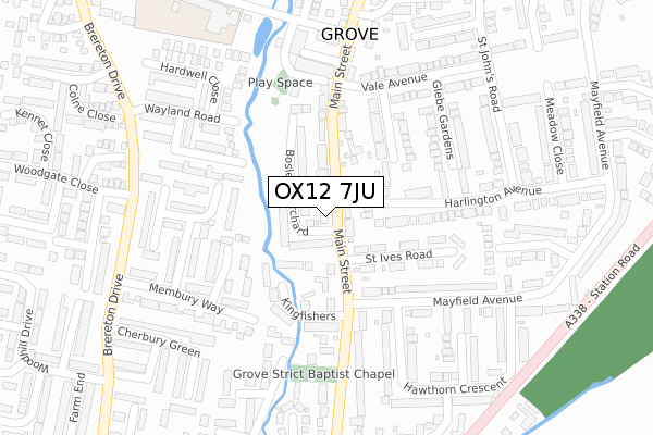 OX12 7JU map - large scale - OS Open Zoomstack (Ordnance Survey)