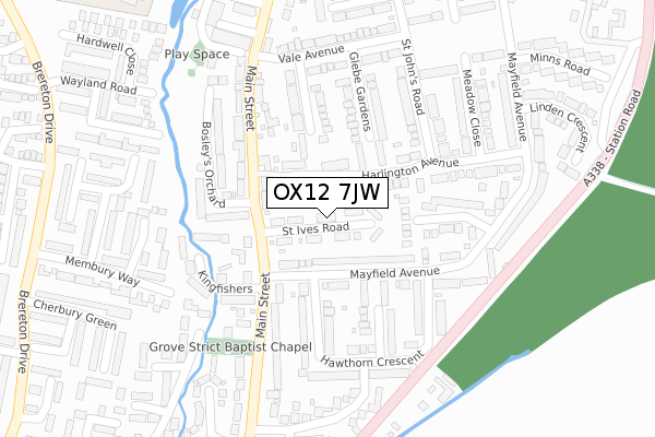 OX12 7JW map - large scale - OS Open Zoomstack (Ordnance Survey)