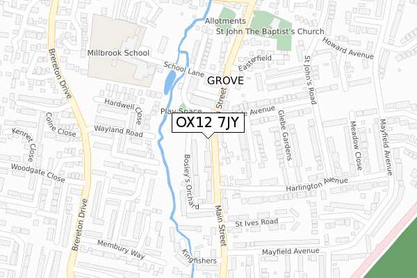 OX12 7JY map - large scale - OS Open Zoomstack (Ordnance Survey)