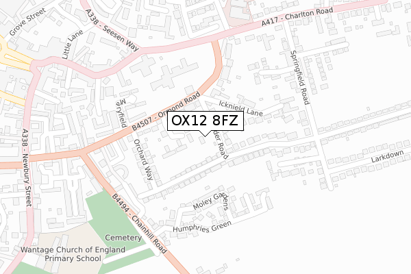 OX12 8FZ map - large scale - OS Open Zoomstack (Ordnance Survey) OX12 8FZ map - large scale - OS Open Zoomstack (Ordnance Survey)