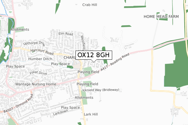 OX12 8GH map - small scale - OS Open Zoomstack (Ordnance Survey)