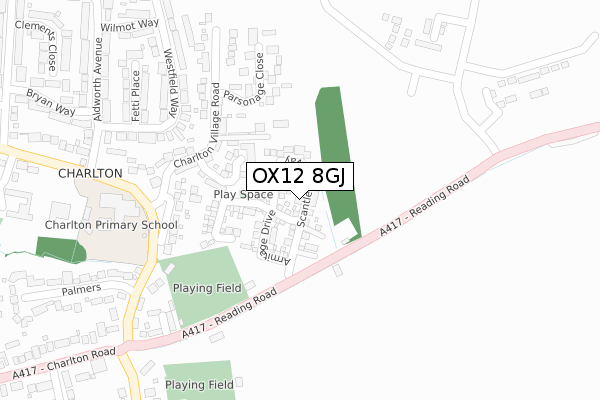 OX12 8GJ map - large scale - OS Open Zoomstack (Ordnance Survey)
