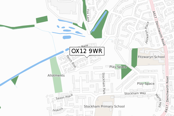 OX12 9WR map - large scale - OS Open Zoomstack (Ordnance Survey)