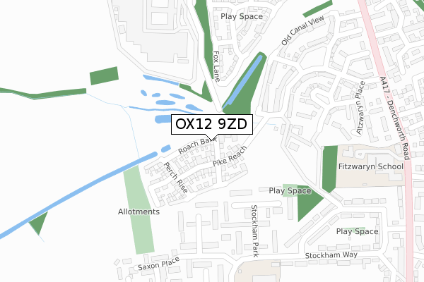 OX12 9ZD map - large scale - OS Open Zoomstack (Ordnance Survey)