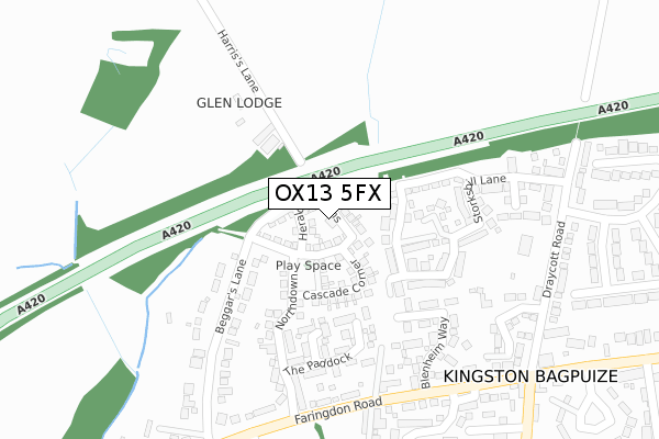 OX13 5FX map - large scale - OS Open Zoomstack (Ordnance Survey) OX13 5FX map - large scale - OS Open Zoomstack (Ordnance Survey)