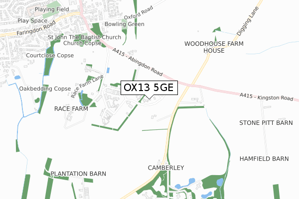 OX13 5GE map - small scale - OS Open Zoomstack (Ordnance Survey) OX13 5GE map - small scale - OS Open Zoomstack (Ordnance Survey)
