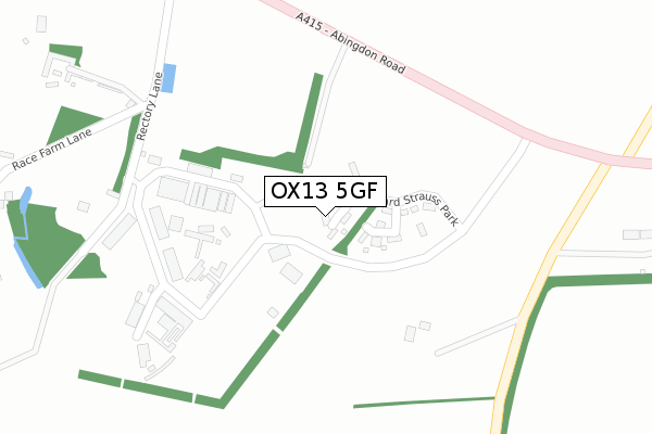 OX13 5GF map - large scale - OS Open Zoomstack (Ordnance Survey)
