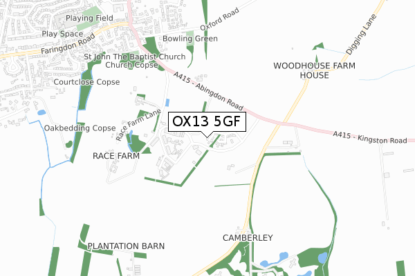 OX13 5GF map - small scale - OS Open Zoomstack (Ordnance Survey) OX13 5GF map - small scale - OS Open Zoomstack (Ordnance Survey)