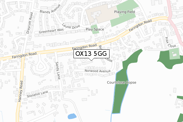 OX13 5GG map - large scale - OS Open Zoomstack (Ordnance Survey) OX13 5GG map - large scale - OS Open Zoomstack (Ordnance Survey)