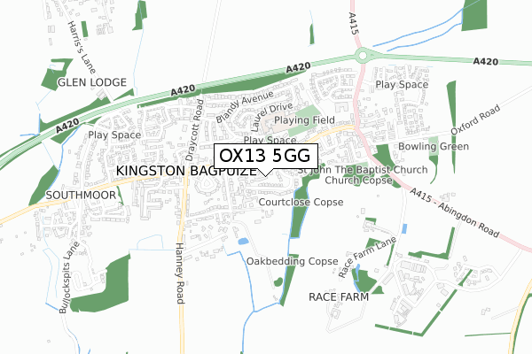OX13 5GG map - small scale - OS Open Zoomstack (Ordnance Survey) OX13 5GG map - small scale - OS Open Zoomstack (Ordnance Survey)