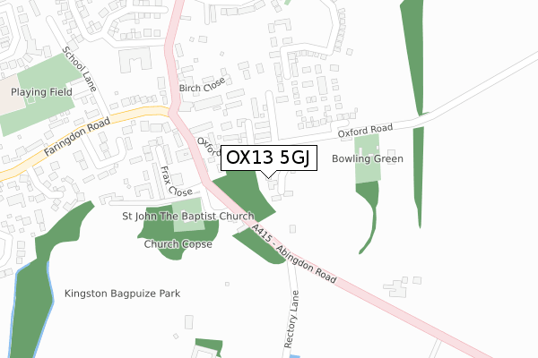 OX13 5GJ map - large scale - OS Open Zoomstack (Ordnance Survey)