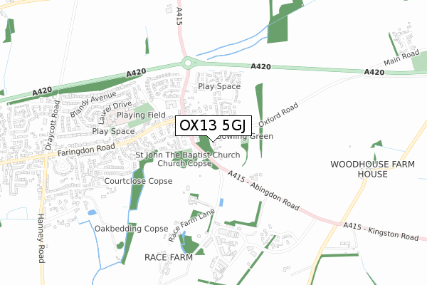 OX13 5GJ map - small scale - OS Open Zoomstack (Ordnance Survey)