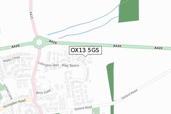 OX13 5GS map - large scale - OS Open Zoomstack (Ordnance Survey) OX13 5GS map - large scale - OS Open Zoomstack (Ordnance Survey)