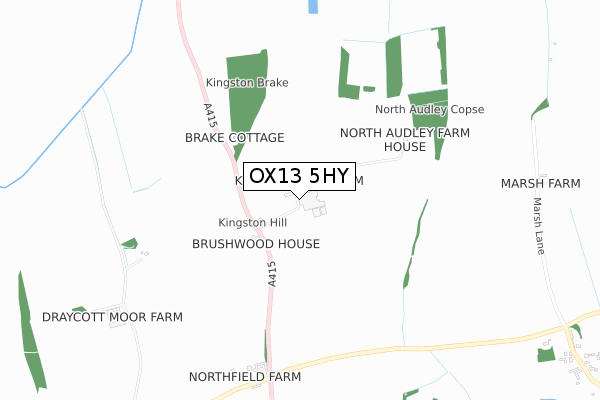 OX13 5HY map - small scale - OS Open Zoomstack (Ordnance Survey)
