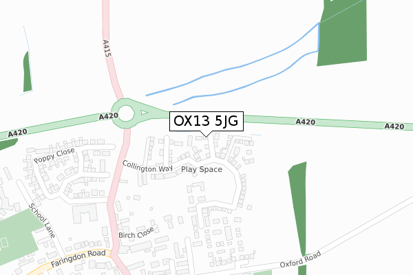 OX13 5JG map - large scale - OS Open Zoomstack (Ordnance Survey) OX13 5JG map - large scale - OS Open Zoomstack (Ordnance Survey)