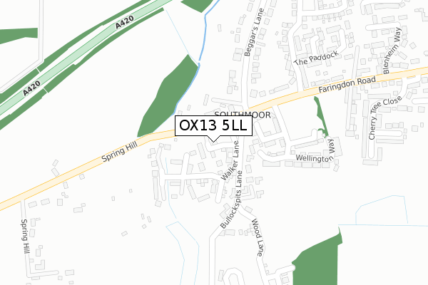 OX13 5LL map - large scale - OS Open Zoomstack (Ordnance Survey)