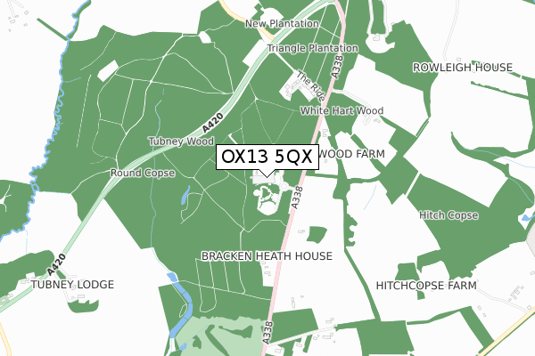 OX13 5QX map - small scale - OS Open Zoomstack (Ordnance Survey) OX13 5QX map - small scale - OS Open Zoomstack (Ordnance Survey)