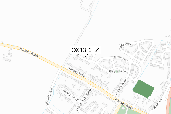 OX13 6FZ map - large scale - OS Open Zoomstack (Ordnance Survey)