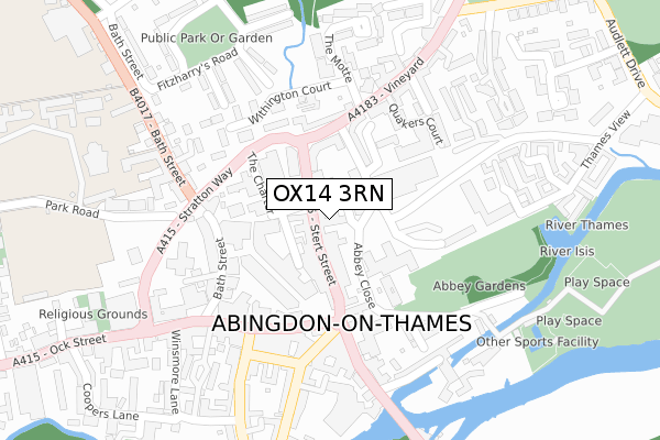 OX14 3RN map - large scale - OS Open Zoomstack (Ordnance Survey) OX14 3RN map - large scale - OS Open Zoomstack (Ordnance Survey)