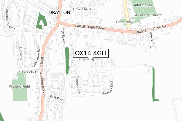 OX14 4GH map - large scale - OS Open Zoomstack (Ordnance Survey)