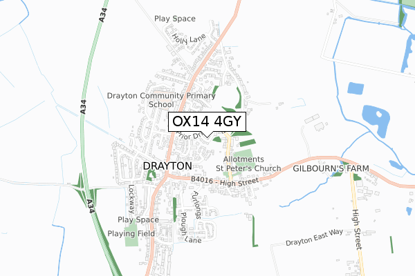 OX14 4GY map - small scale - OS Open Zoomstack (Ordnance Survey) OX14 4GY map - small scale - OS Open Zoomstack (Ordnance Survey)