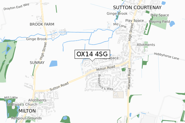 OX14 4SG map - small scale - OS Open Zoomstack (Ordnance Survey)