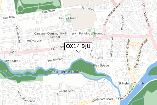 OX14 9JU map - large scale - OS Open Zoomstack (Ordnance Survey)