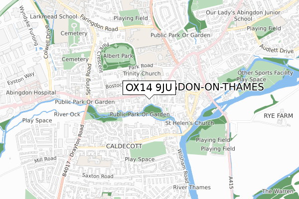 OX14 9JU map - small scale - OS Open Zoomstack (Ordnance Survey)