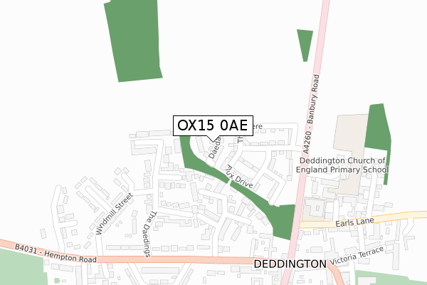 OX15 0AE map - large scale - OS Open Zoomstack (Ordnance Survey)