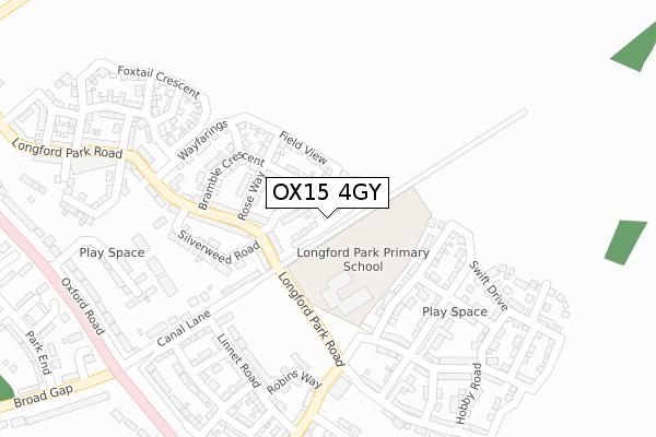OX15 4GY map - large scale - OS Open Zoomstack (Ordnance Survey)