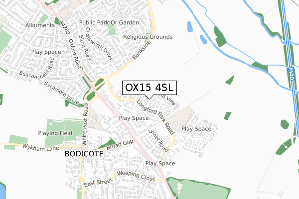 OX15 4SL map - small scale - OS Open Zoomstack (Ordnance Survey)
