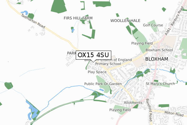 OX15 4SU map - small scale - OS Open Zoomstack (Ordnance Survey)
