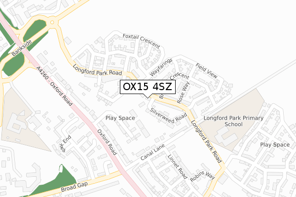 OX15 4SZ map - large scale - OS Open Zoomstack (Ordnance Survey)