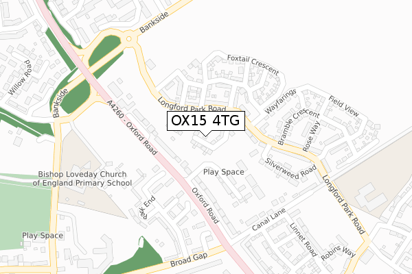OX15 4TG map - large scale - OS Open Zoomstack (Ordnance Survey)