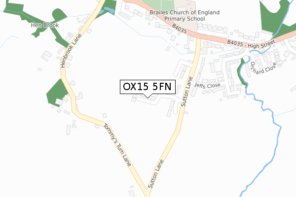 OX15 5FN map - large scale - OS Open Zoomstack (Ordnance Survey)