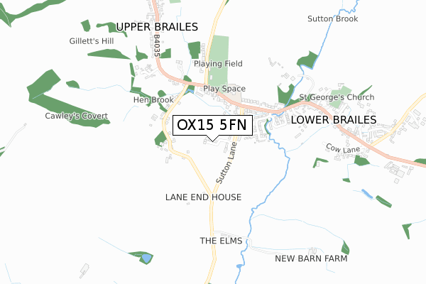 OX15 5FN map - small scale - OS Open Zoomstack (Ordnance Survey)
