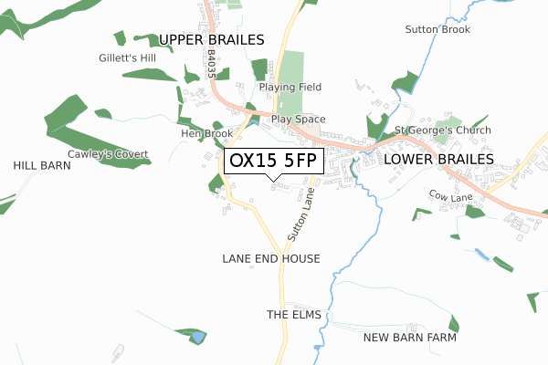 OX15 5FP map - small scale - OS Open Zoomstack (Ordnance Survey)