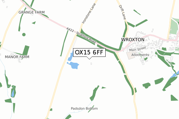 OX15 6FF map - small scale - OS Open Zoomstack (Ordnance Survey)