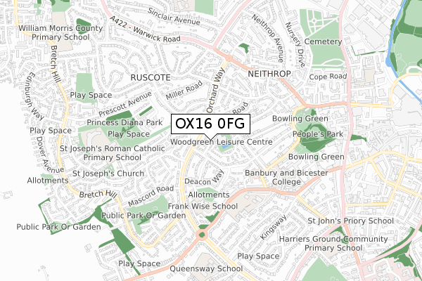 OX16 0FG map - small scale - OS Open Zoomstack (Ordnance Survey) OX16 0FG map - small scale - OS Open Zoomstack (Ordnance Survey)