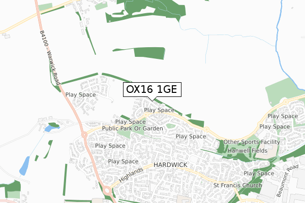 OX16 1GE map - small scale - OS Open Zoomstack (Ordnance Survey) OX16 1GE map - small scale - OS Open Zoomstack (Ordnance Survey)